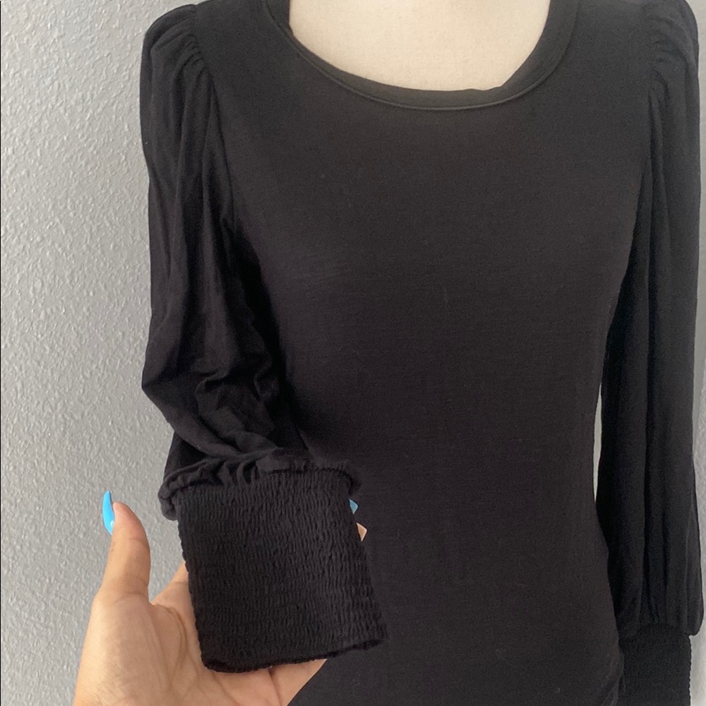 WHBM Long Sleeve Tee with Smocked Cuffs - Picture 6 of 11